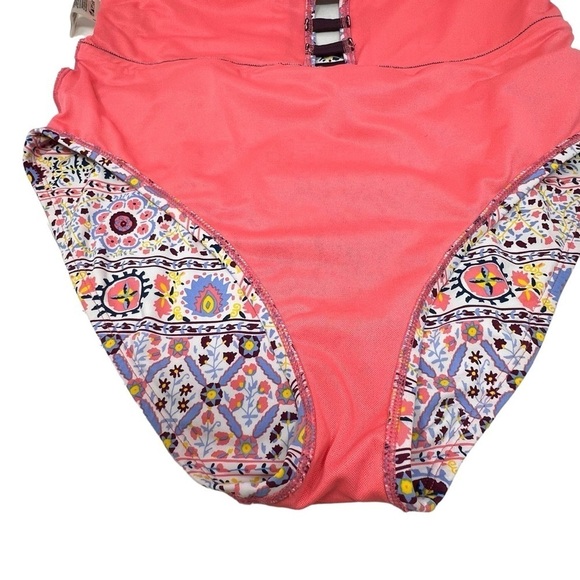 BLEU ROD BEATTIE Positano High Neck One Piece Swimsuit Size 10 Multicolor Print - Picture 10 of 11